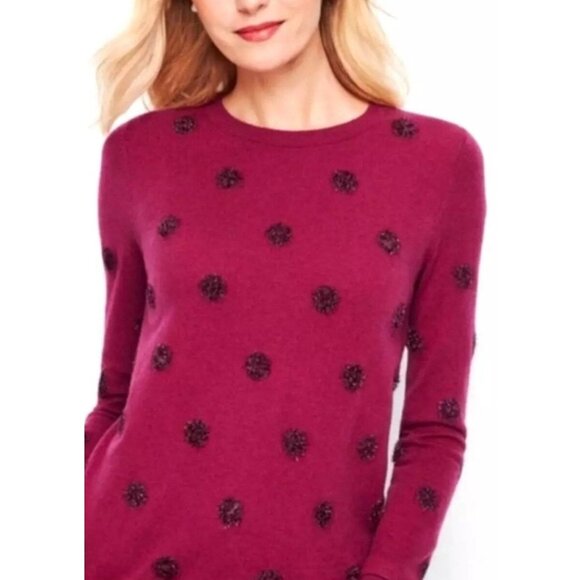 Talbots Sweaters - NWT Talbot's Textured  Lamb's Wool Blend Sweater Wine Purple Small Petite